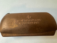 VTG American Optical Metal Case Wear These Goggles Protect Your Eyes Steampunk