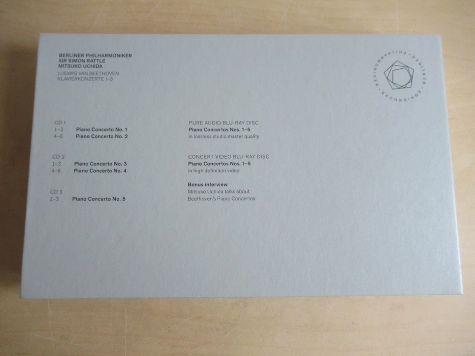 Beethoven-Klavierkonzerte 1-5-Mitsuko Uchida-Sir Simon Rattle-3er CD-2 Blue Ray - Bild 3 von 4