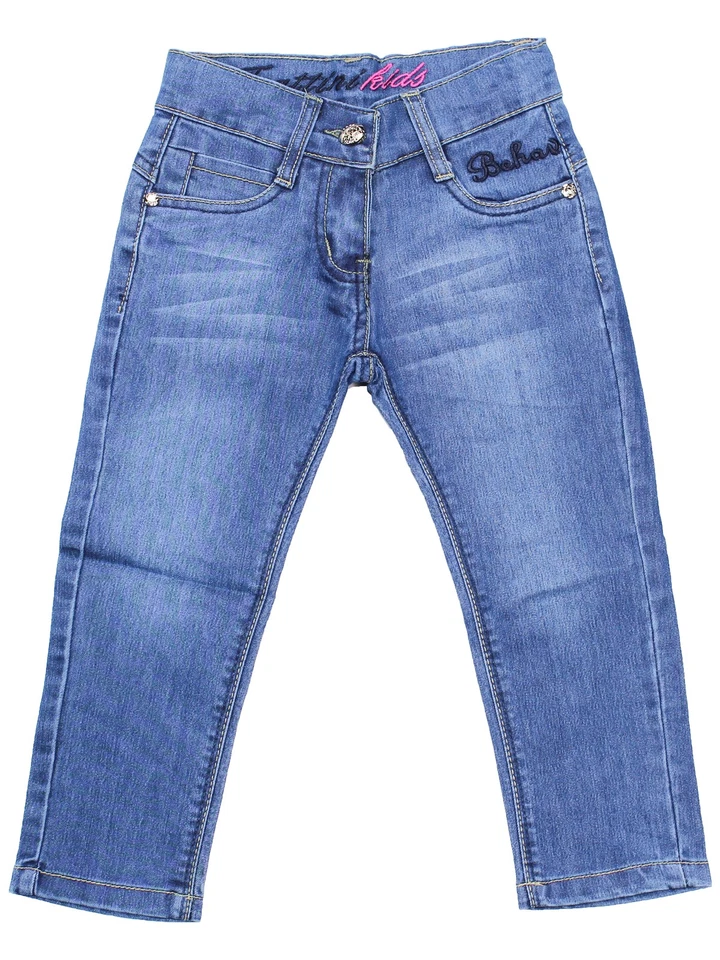 Mädchen Hüftjeans Kinderhose Jeans Hose Kinderjeans Jeanshose Stretch Blau - Bild 2 von 3