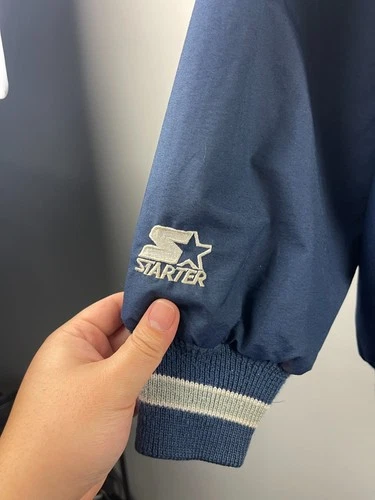 Vintage 90s Starter Georgetown Hoyas Navy Hooded Jacket Size XL - Picture 5 of 10