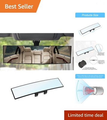 12 Inch Panoramic Car Rearview Mirror, White