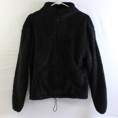 No Boundaries Schwarze Fuzzy 1/2-Zip Jacke für Damen Juniors Größe Large 11-13