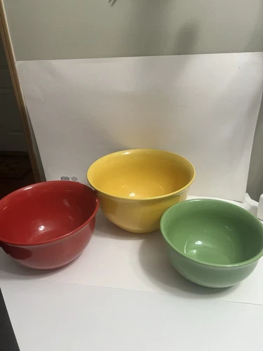 Gibson 3 Nesting Bowls In Vibrant Colors-Vintage  These Bowls Are Very Heavy
