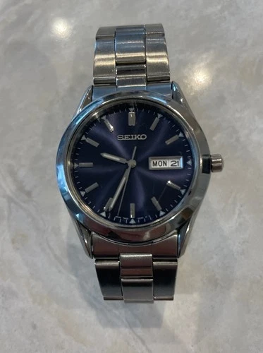 Seiko Watch Men’s Blue Dial StainlessSteel  7N4-39070 ultra sonically cleaned