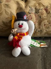 Vintage 1999 Frosty The Snowman Plush Ornament 8" Pipe Hat Scarf CVS Stuffins