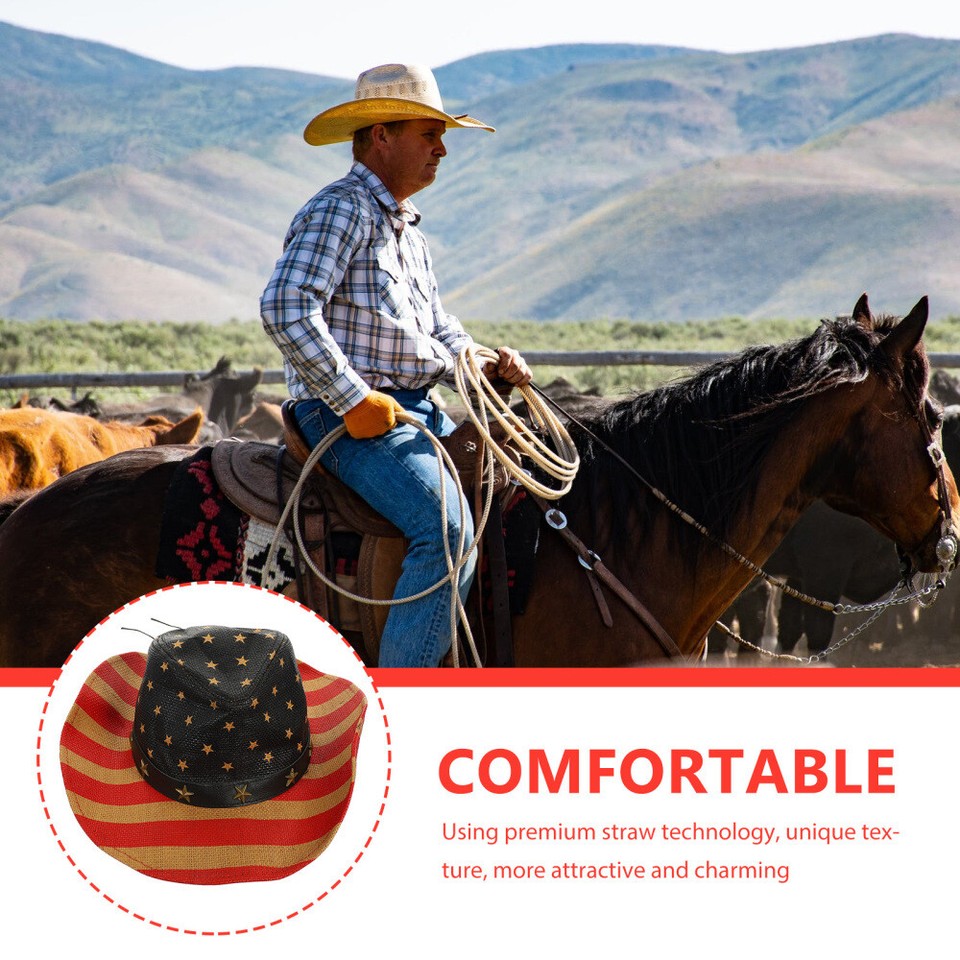 Straw American Flag Hat for Men Mens Fedora Hats eBay