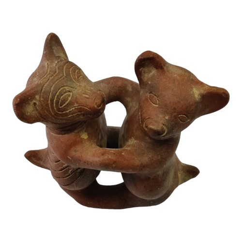 Pre Columbian Dancing Hairless Colima Dogs Xoloitzcuintle Clay Mexico REPAIRED - Picture 5 of 15