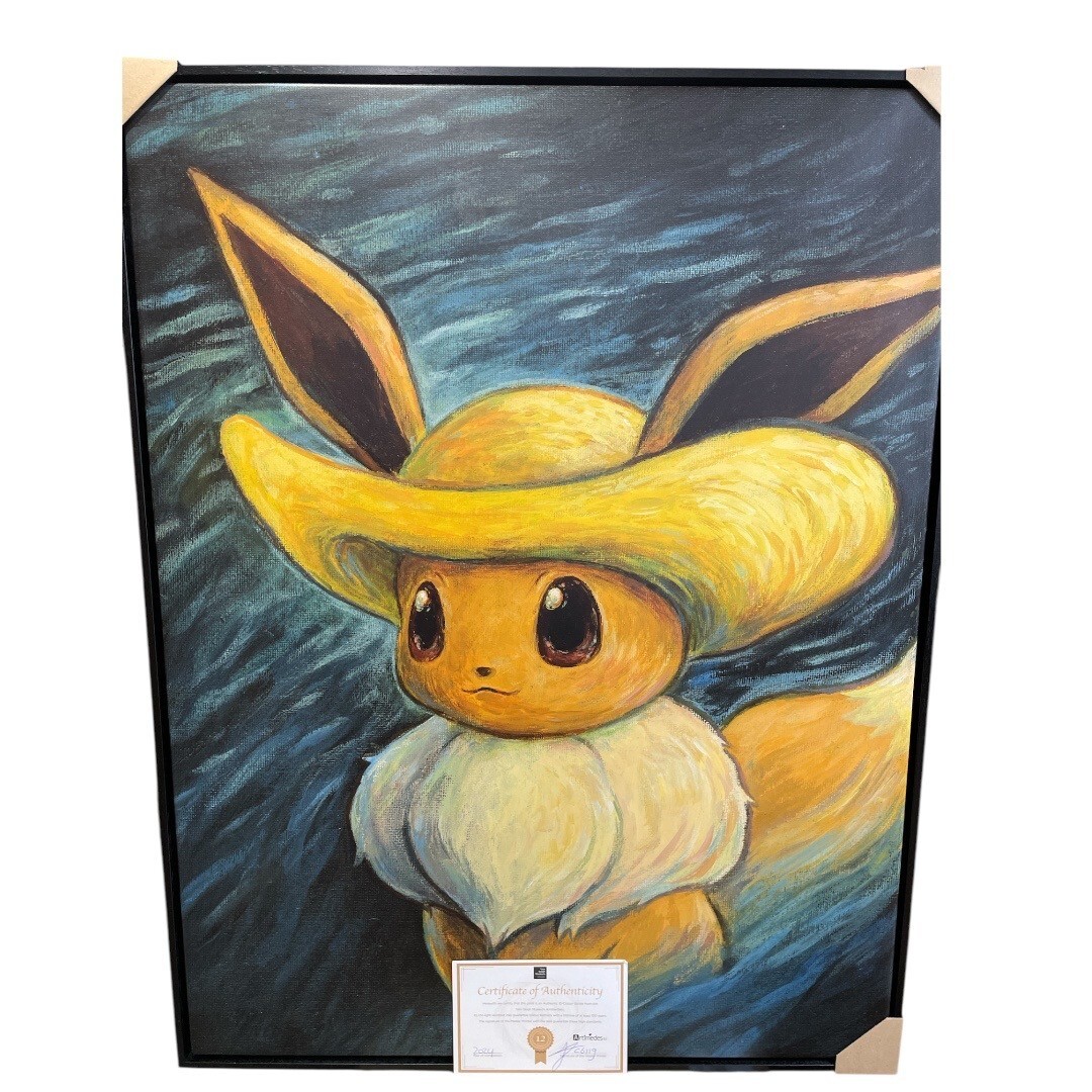 Pokemon Van Gogh Giclée Eevee 110 x 85cm XL size Canvas Black