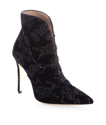 Nuevo Terciopelo Negro Bordado Floral Gianvito Rossi Botines Talla 39/9  $1175.00.00 | eBay