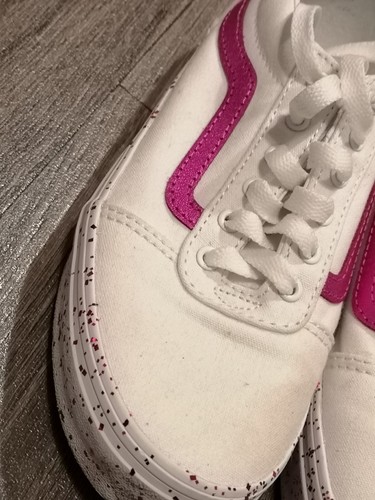 Vans Us Missy Pink Glitter Shoes Trainers UK Size 1.5 - Picture 3 of 7