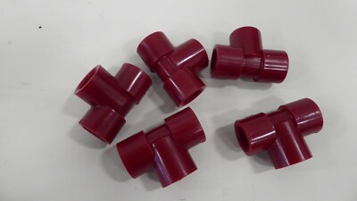 Nibco 6512-3-3 1'' Threaded Red Tee FPT x FPT x FPT Chemtrol 1CRG6 (Pack of 5)