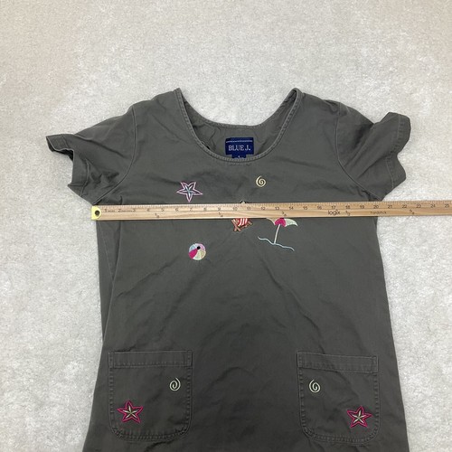 Blue J. Womens Size S Embroidered Beach Print Short Sleeve Canvas T-Shirt Dress - Picture 4 of 9