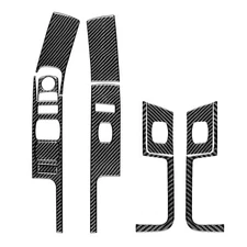 11Pcs For Silverado SIERRA 14-18 Real Carbon Fiber Window Lift Switch Panel Trim