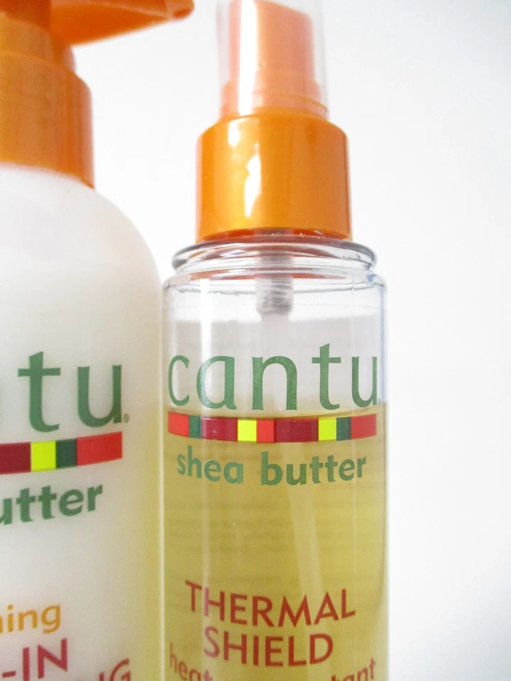 Loción sin dejar manteca de karité Cantu 10 oz y protector térmico (no lleno) Foto 2 de 3