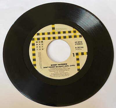 Bobby McFerrin '' Don't Worry Be Happy / Simple Pleasures '' 45 vinyl record