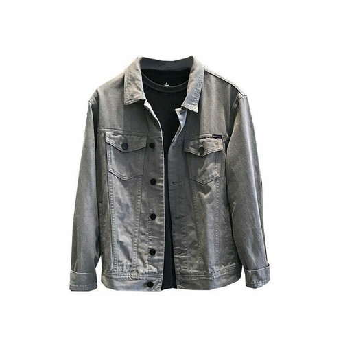 Herren Denim Jeansjacke Tops Premium Baumwolle Geknöpft Slim Mantel Sweatjacke - Bild 11 von 18