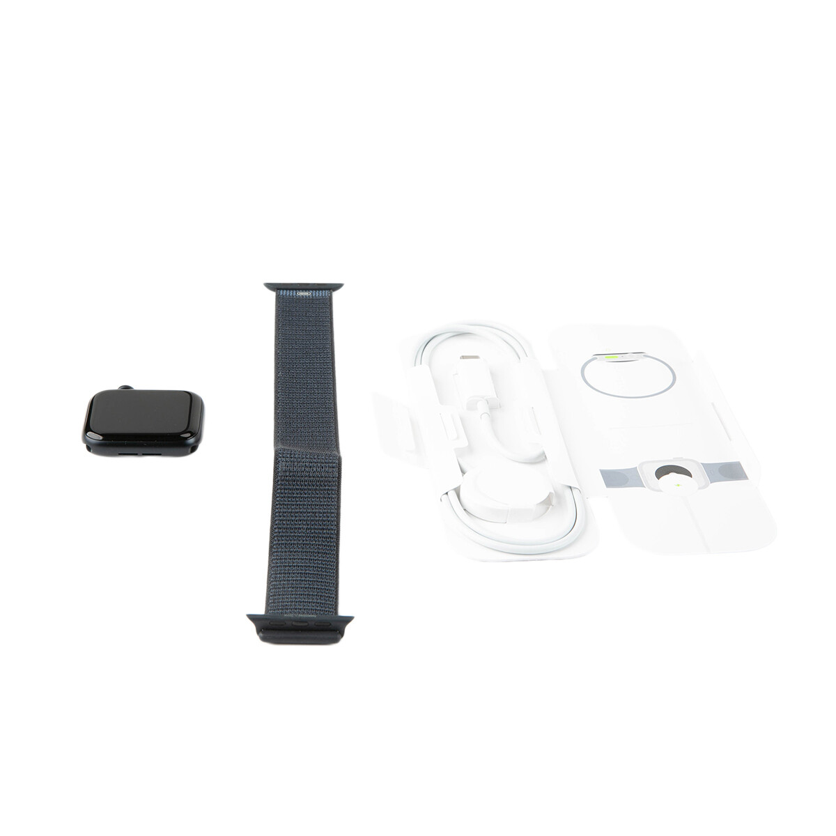 Apple Watch SE GPS Aluminum Case (2024) 44mm Ink Sport Loop Adjustable Strap-image