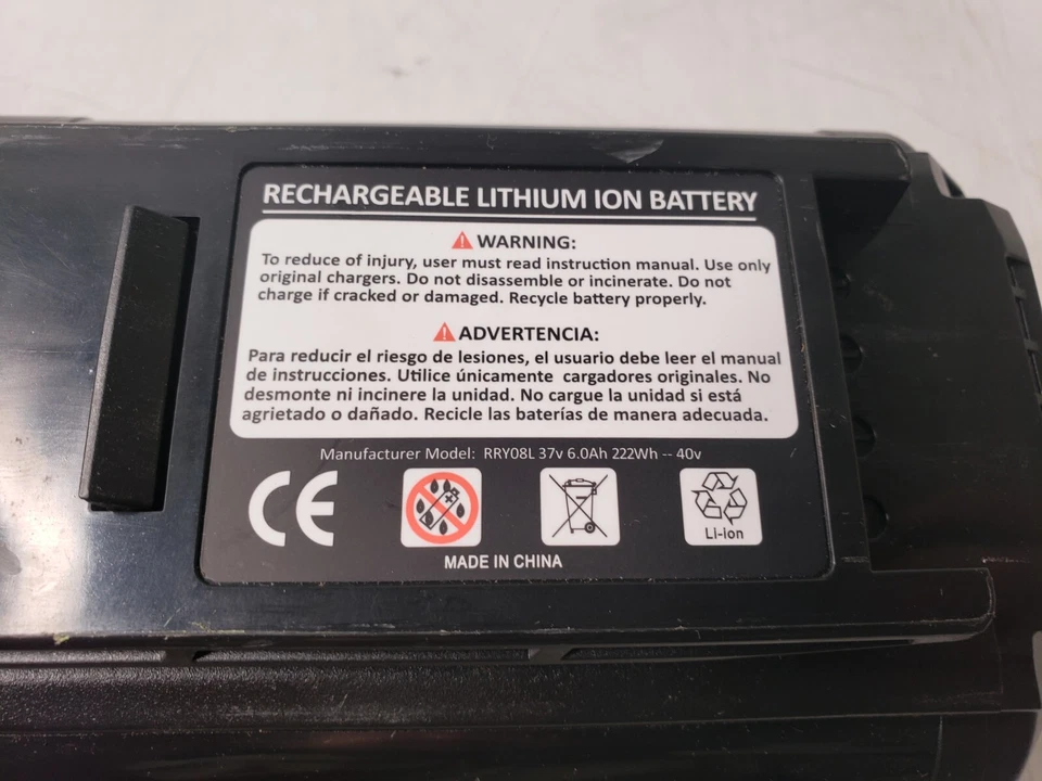 批量 2 个 40 伏 6.0 安电池 适用于 Ryobi 40 伏锂 OP4050 OP40602 带充电器 — 第 3/4 张图片