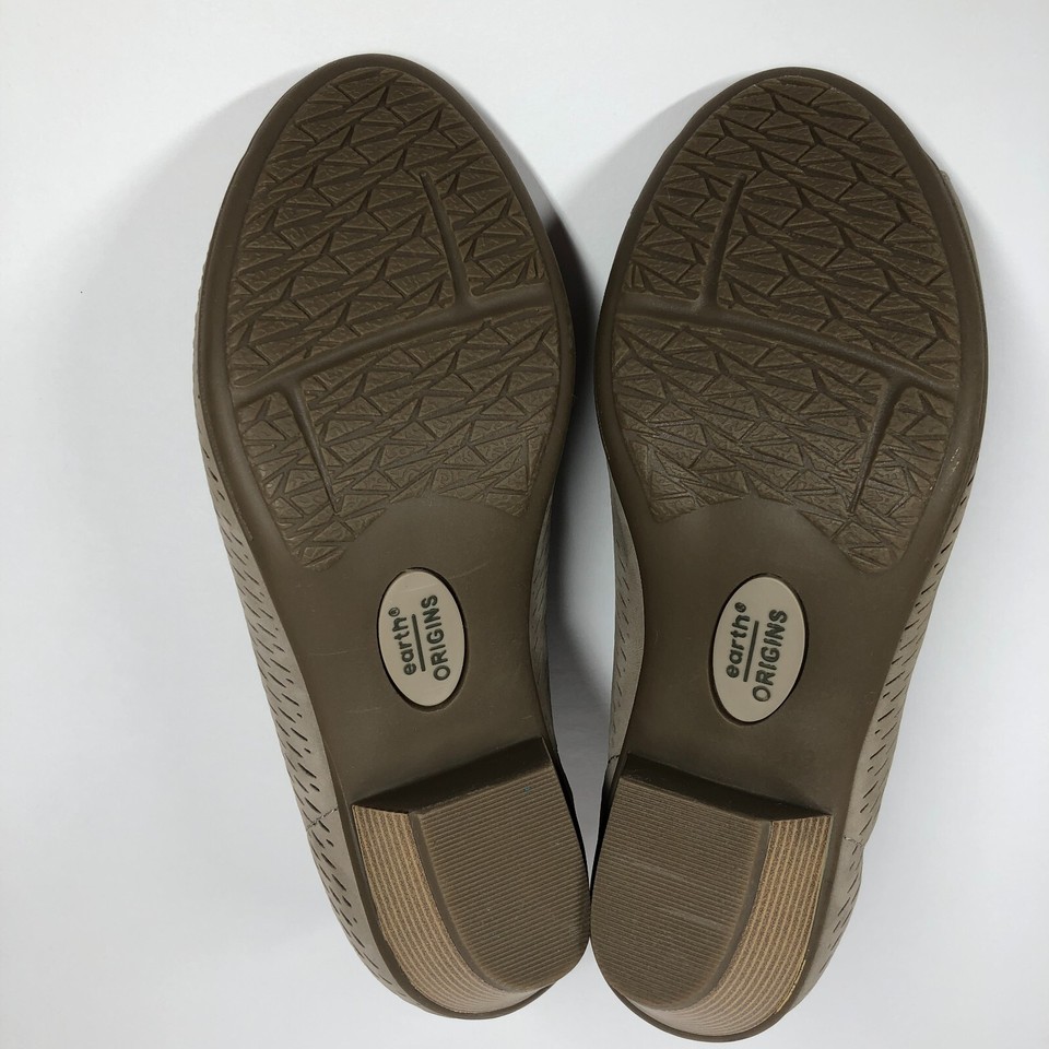 Earth Origins Shoes Womens Brown 6.5W Carmen Peep Toe Bootie Slip On