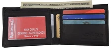 Mens Genuine Leather Wallet Bifold ID Credit Card Holder Window Billfold License