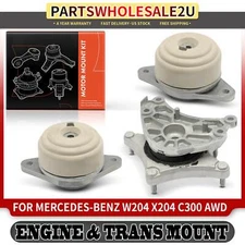 3x Engine Motor & Transmission Mount for Mercedes-Benz W204 C300 C350 Auto Trans