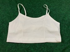 NEW, No Tags - Aerie - Women's WHITE Ribbed Crop Top Size MEDIUM MSRP $24.95