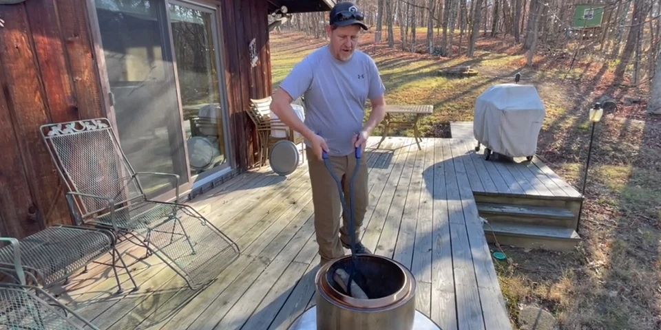 Herramientas de fogata de 40" de alta resistencia pinzas de leña fuego póker madera exterior barbacoa jardín Foto 4 de 4