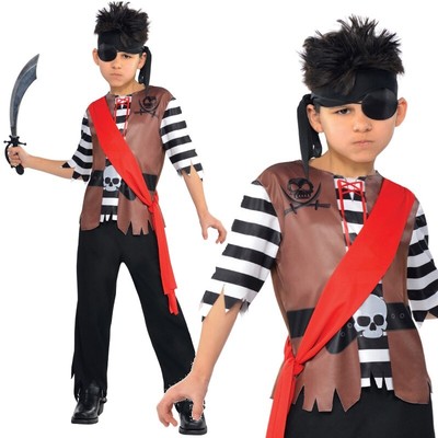 SEERÄUBER JOLLY ROGER Pirat Jungen Kinder Kostüm Gr. 128-134 - Karneval  #4281