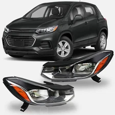 For 2017-2022 Chevy TRAX Non-Projector Type Headlights Headlamps Pair Left+Right