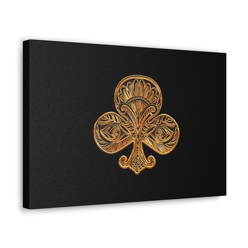 3D Gold Clubs Playing Card Canvas Wall Art for Home Decor Ready-to-Hang - Picture 17 of 24