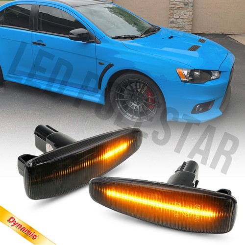 Smoked Sequential Amber Led Side Marker Light for Mitsubishi Lancer Evo X Mirage eBay