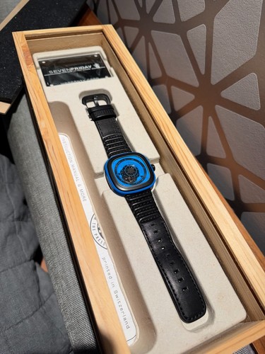 Seven Friday P Series Men's Watch 47mm Automatic Winding Blue Made in Swiss Used