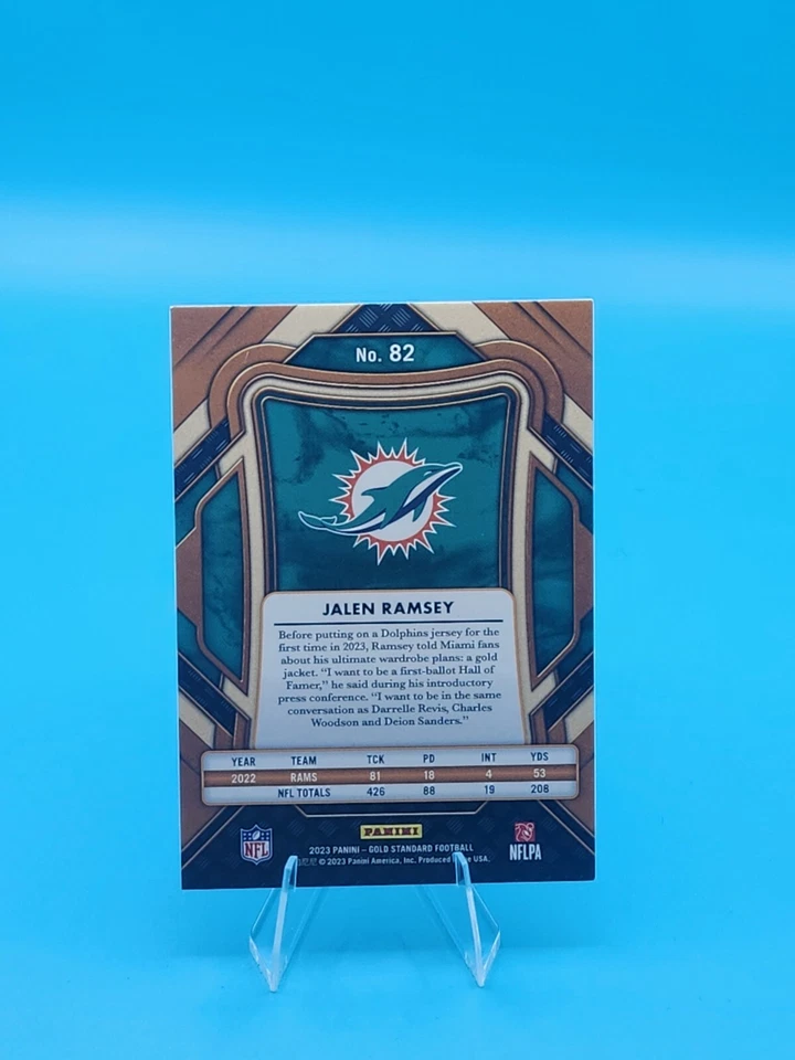2023 Panini Gold Standard Jalen Ramsey Gold Parallel /30 Dolphins SSP  - Image 2 of 2