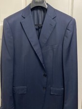 ermenegildo zegna mens navy blue blazer 44r us 54r uk used 3 button wool/silk