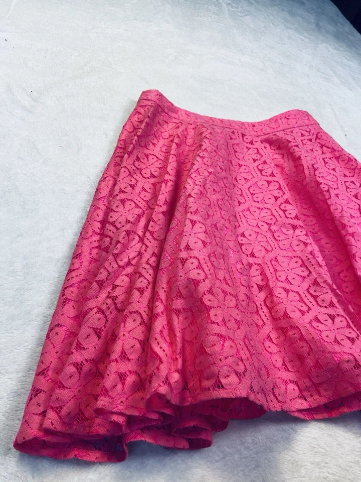 Falda Lilly Pulitzer Talla 4 Daisy Lane Encaje Línea A Prado Forro Completo Rosa Foto 3 de 4
