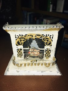 Vintage Antique Tin Decorative Fireplace Check Measurements 1 16