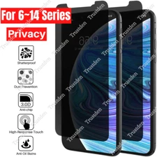 Privacy Screen Protector Tempered Glass Lot For iPhone 14 13 12 11 Pro XR 8 7 6