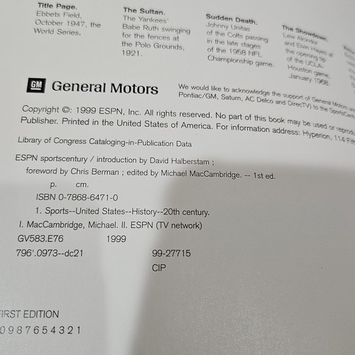RARE ESPN Sports Century ~ Hardcover ~ Coffe Table Book - Imagen 8 de 14
