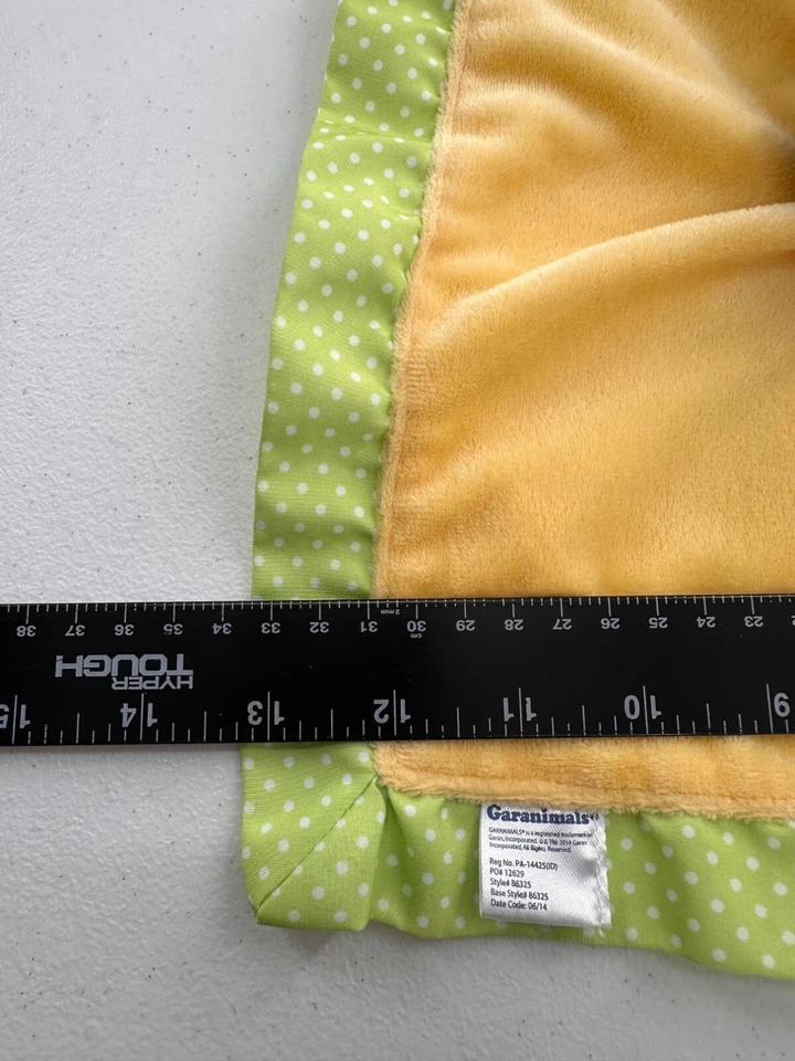 Manta Garanimals Mono Peluche Bebé Lovey Amarillo Verde 13" My Best Friend Satén Foto 3 de 4