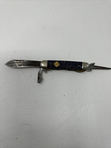 Vintage Cub Scout BSA Camillus New York Official Boy Scout Pocket Knife Blue K28 - Picture 2 of 12