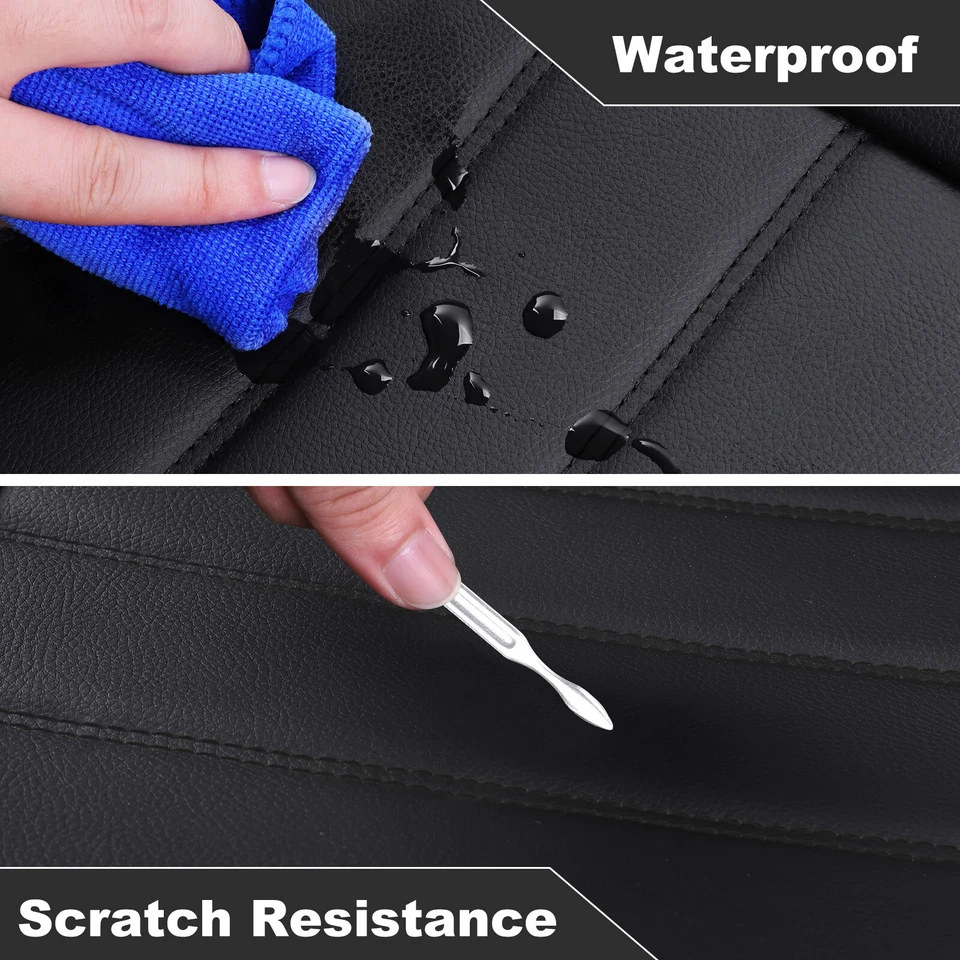 Premium Waterproof Breathable Car Seat Cover Full Set For Toyota 5-seate Leather - image 4 of 4