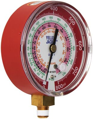 #ad #ad Yellow Jacket Red Pressure Gauge 3 1 8 Inch High Side R22 R404A R410A $48.59