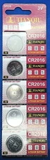 5 Pieces 3 Volt CR Lithium batteries CR2016 Tianqiu Exp. Date 2028 Free Shipping