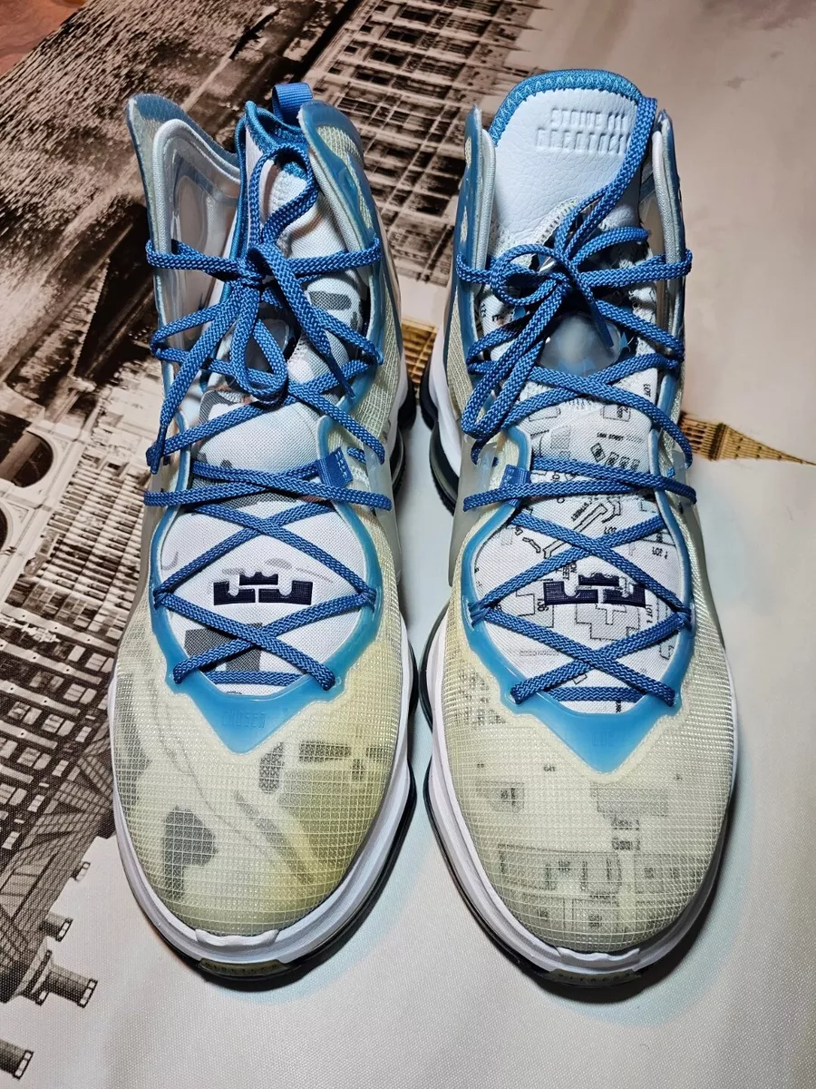 Lebron blue and white shoes cheap