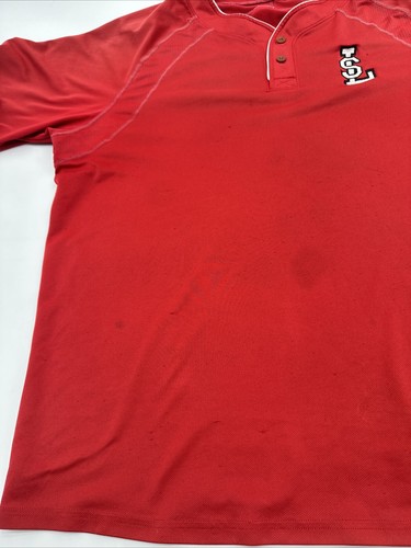 St. Louis Cardinals Jersey Men X-Large Embroidered Henley Under Armour..#13624 - Picture 3 of 13