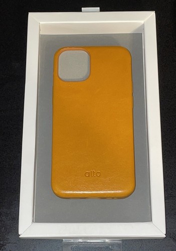 Funda de cuero alta para iPhone 12 mini color caramelo. Protección contra caídas de 5 pies. - Imagen 3 de 4