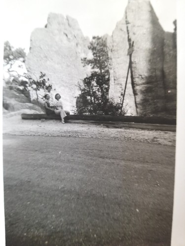 GIRLS ON NEEDLES ROAD,SOUTH DAKOTA,1938.VTG 4.5" x 2.7" PHOTO/1 - Picture 2 of 3