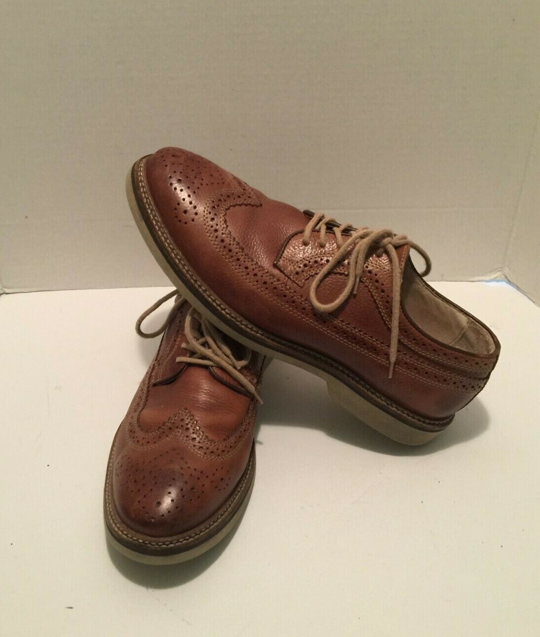 Men's Brown Leather 1901 Wingtip Shoes 