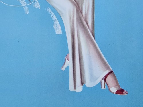 Billy DeVross Pin Up Girl Litho Weiller USA 15.5" X 20.5" Damaged 1940s Print - Picture 7 of 24