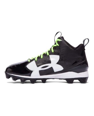 Under Armour 1286600-001 UA Crusher RM Black White Football Cleats Men's  SZ 16